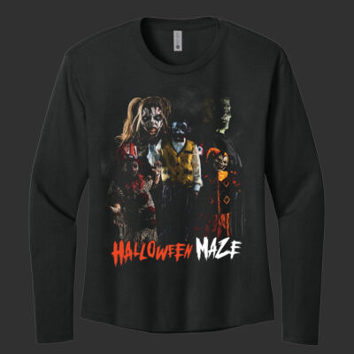Adult Women's Cotton Relaxed Long Sleeve Shirt - Faces of Fear Thumbnail