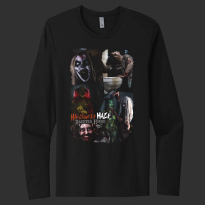 Adult Cotton Long Sleeve Shirt - A Collage of Horror Thumbnail