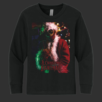 Youth Cotton Long Sleeve T-Shirt - A Christmas Nightmare Thumbnail