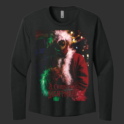 Adult Women's Cotton Relaxed Long Sleeve Shirt - A Christmas Nightmare Thumbnail